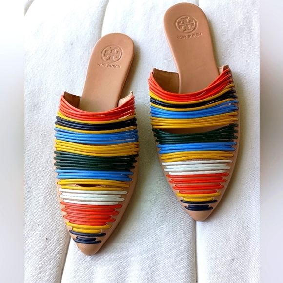 Tory Burch Shoes - Tory Burch Red and Orange Mules with Pointed Toe_6.5